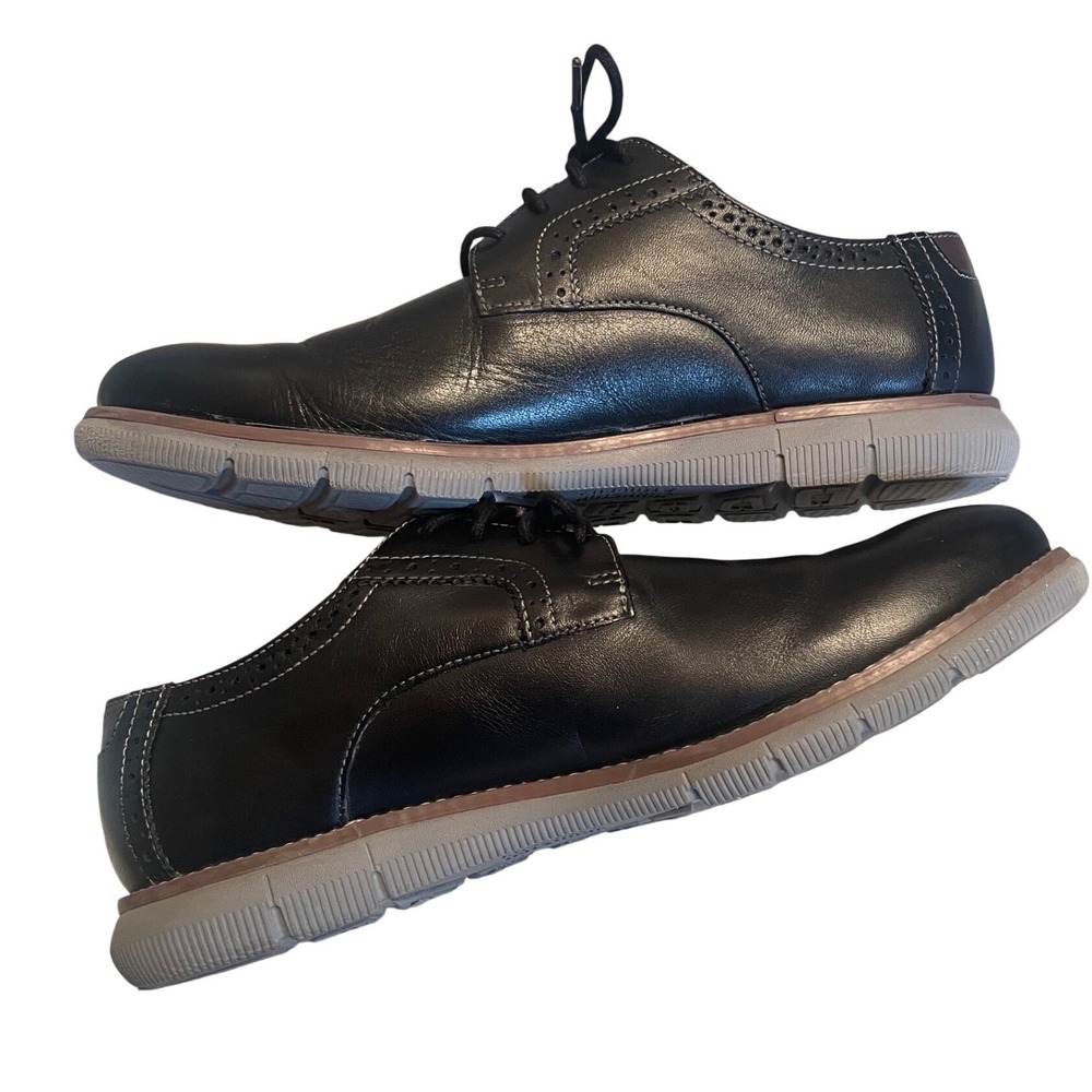 Johnston & Murphy Holden Derby Brogue Black Leather Dress Shoes Boys 6M